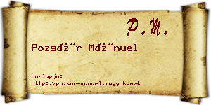 Pozsár Mánuel névjegykártya